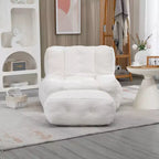 Pouf GDFStudio Toby moderne en velours avec ottoman