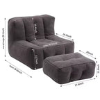 Pouf GDFStudio Toby moderne en velours avec ottoman