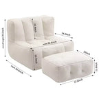 Pouf GDFStudio Toby moderne en velours avec ottoman