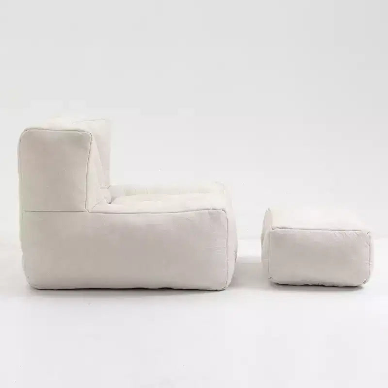Pouf GDFStudio Toby moderne en velours avec ottoman