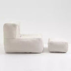 Pouf GDFStudio Toby moderne en velours avec ottoman