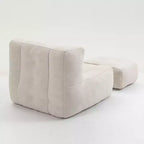 Pouf GDFStudio Toby moderne en velours avec ottoman