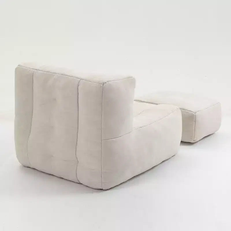 Pouf GDFStudio Toby moderne en velours avec ottoman
