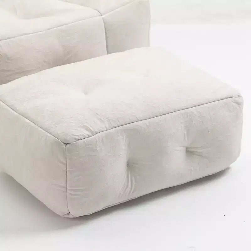 Pouf GDFStudio Toby moderne en velours avec ottoman