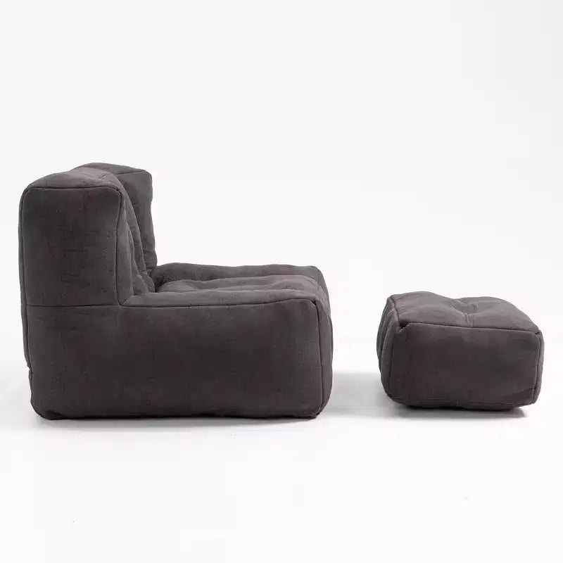Pouf GDFStudio Toby moderne en velours avec ottoman