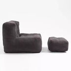 Pouf GDFStudio Toby moderne en velours avec ottoman