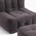 Pouf GDFStudio Toby moderne en velours avec ottoman
