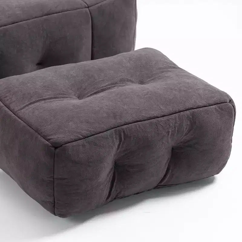 Pouf GDFStudio Toby moderne en velours avec ottoman