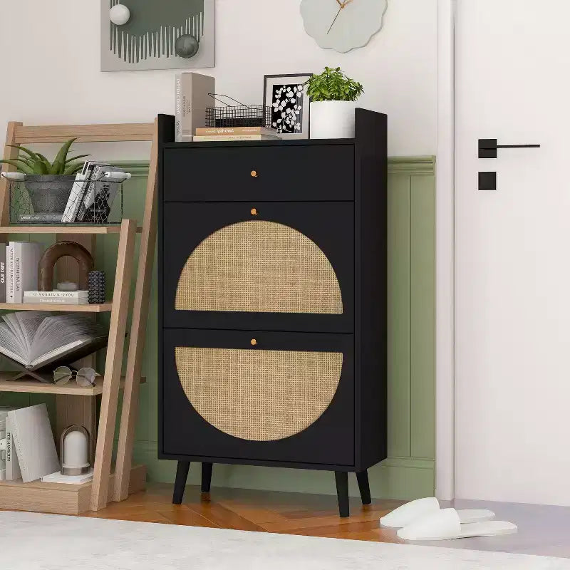 Commode de chambre Okak de style Mid-Century à 5 tiroirs, armoire de rangement d'appoint, commode pour chambre/salon/entrée/bureau