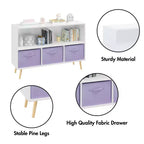 Commode de chambre Okak avec 3 tiroirs en tissu pliable, grand placard de rangement pour jouets, étagère à livres pour enfants pour couloir et chambre d'enfant