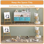 Commode de chambre Okak avec 3 tiroirs en tissu pliable, grand placard de rangement pour jouets, étagère à livres pour enfants pour couloir et chambre d'enfant