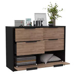 Commode de chambre à 3 tiroirs Okak Modern Design avec pieds épingle en métal, armoire de rangement en bois, commode pour chambre à coucher, entrée