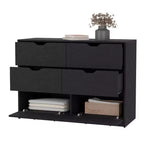 Commode de chambre à 3 tiroirs Okak Modern Design avec pieds épingle en métal, armoire de rangement en bois, commode pour chambre à coucher, entrée
