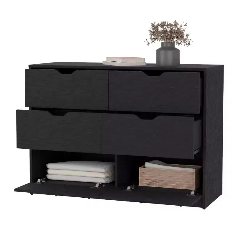 Commode de chambre à 3 tiroirs Okak Modern Design avec pieds épingle en métal, armoire de rangement en bois, commode pour chambre à coucher, entrée