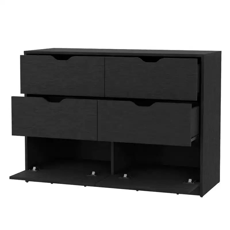 Commode de chambre à 3 tiroirs Okak Modern Design avec pieds épingle en métal, armoire de rangement en bois, commode pour chambre à coucher, entrée