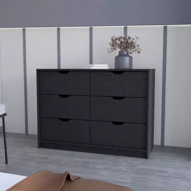Commode de chambre à 3 tiroirs Okak Modern Design avec pieds épingle en métal, armoire de rangement en bois, commode pour chambre à coucher, entrée