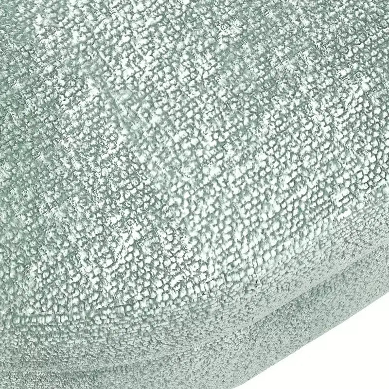 Banc ottoman de rangement ovale Okak Modern en lin avec pieds en bois d'hévéa, long repose-pieds de rangement souple pour salon, entrée, chambre à coucher