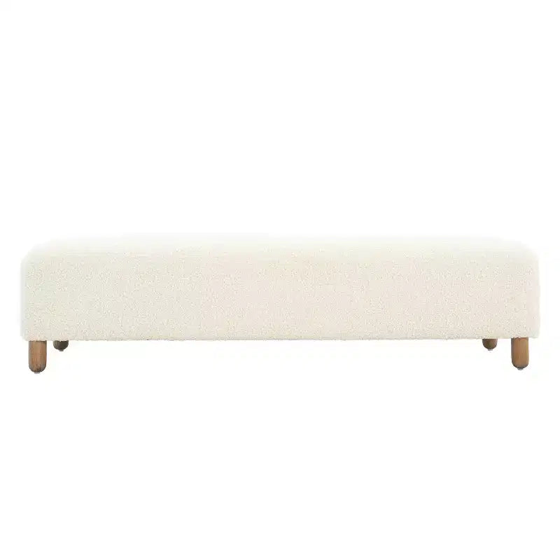Okak Banc ottoman rembourré confortable avec pieds en bois, repose-pieds rectangulaire extra long pour chambre, entrée, couloir