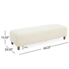 Okak Banc ottoman rembourré confortable avec pieds en bois, repose-pieds rectangulaire extra long pour chambre, entrée, couloir