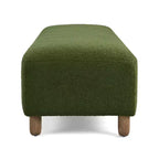 Okak Banc ottoman rembourré confortable avec pieds en bois, repose-pieds rectangulaire extra long pour chambre, entrée, couloir