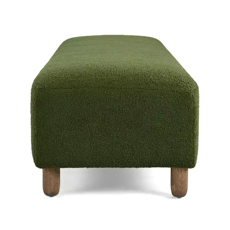 Okak Banc ottoman rembourré confortable avec pieds en bois, repose-pieds rectangulaire extra long pour chambre, entrée, couloir