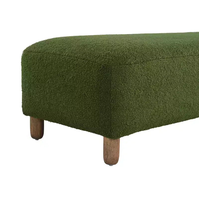 Okak Banc ottoman rembourré confortable avec pieds en bois, repose-pieds rectangulaire extra long pour chambre, entrée, couloir