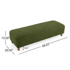 Okak Banc ottoman rembourré confortable avec pieds en bois, repose-pieds rectangulaire extra long pour chambre, entrée, couloir