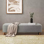 Okak Banc ottoman rembourré confortable avec pieds en bois, repose-pieds rectangulaire extra long pour chambre, entrée, couloir