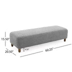 Okak Banc ottoman rembourré confortable avec pieds en bois, repose-pieds rectangulaire extra long pour chambre, entrée, couloir