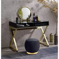Coiffeuse contemporaine Okak avec miroir, coiffeuse de maquillage avec LED réglable, table de maquillage avec 7 tiroirs pour chambre à coucher