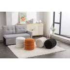 Okak Ottoman Rond Moderne Banc Tabouret de Coiffeuse Chaise Rembourrée en Velours Doux Tabouret Repose-Pieds pour Canapé Salon Chambre Entrée