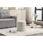 Okak Ottoman Rond Moderne Banc Tabouret de Coiffeuse Chaise Rembourrée en Velours Doux Tabouret Repose-Pieds pour Canapé Salon Chambre Entrée