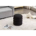 Okak Ottoman Rond Moderne Banc Tabouret de Coiffeuse Chaise Rembourrée en Velours Doux Tabouret Repose-Pieds pour Canapé Salon Chambre Entrée