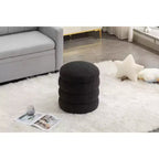 Okak Ottoman Rond Moderne Banc Tabouret de Coiffeuse Chaise Rembourrée en Velours Doux Tabouret Repose-Pieds pour Canapé Salon Chambre Entrée