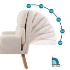 Fauteuil d'appoint moderne Okak avec ottoman et dossier réglable, fauteuil rembourré confortable pour salon, bureau, chambre à coucher
