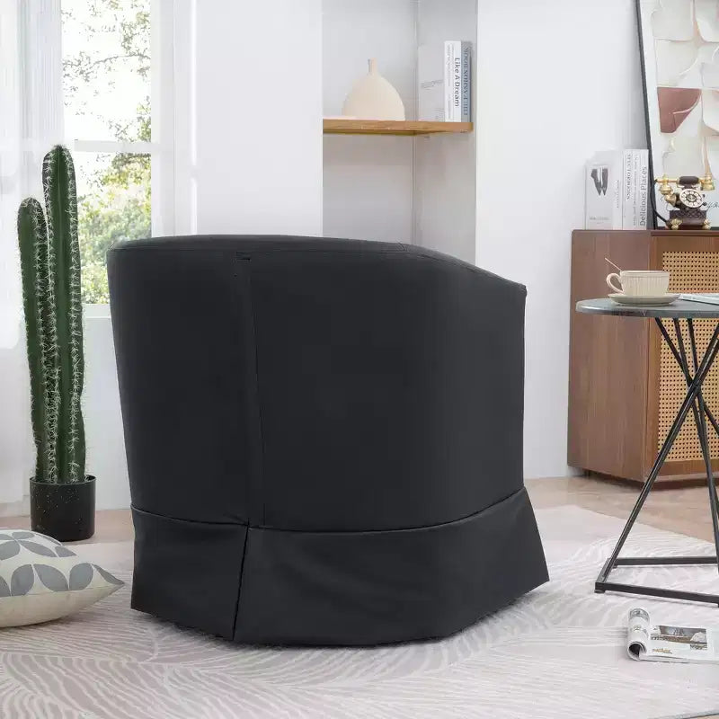 Fauteuil pivotant moderne Okak 27.36 avec accoudoirs, base épaisse, fauteuil confortable pour salon et chambre