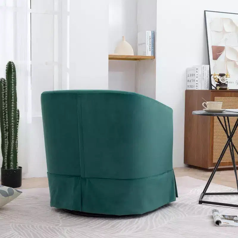 Fauteuil pivotant moderne Okak 27.36 avec accoudoirs, base épaisse, fauteuil confortable pour salon et chambre