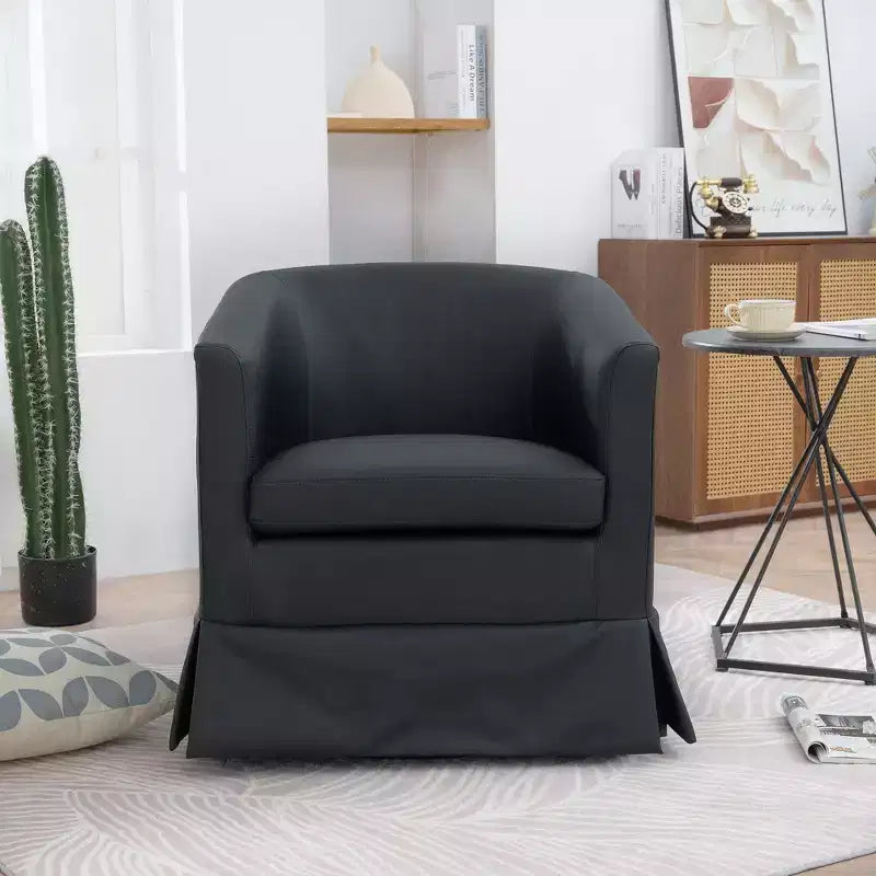 Fauteuil pivotant moderne Okak 27.36 avec accoudoirs, base épaisse, fauteuil confortable pour salon et chambre