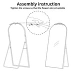 MAYEERTY Miroir pleine longueur avec support, cadre en aluminium à bord fin, à angle droit, arqué, noir, 64,17x21,26x0,79 pouces