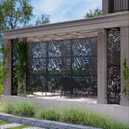 MAYEERTY 72x47 Écran d'intimité extérieur noir, lot de 3 séparateurs pliants naturels pour la cour et le jardin