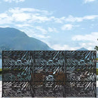 MAYEERTY 72x47 Écran d'intimité extérieur noir, lot de 3 séparateurs pliants naturels pour la cour et le jardin