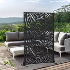 MAYEERTY 72x47 Écran d'intimité extérieur noir, lot de 3 séparateurs pliants naturels pour la cour et le jardin