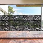 MAYEERTY 72x47 Écran d'intimité extérieur noir, lot de 3 séparateurs pliants naturels pour la cour et le jardin