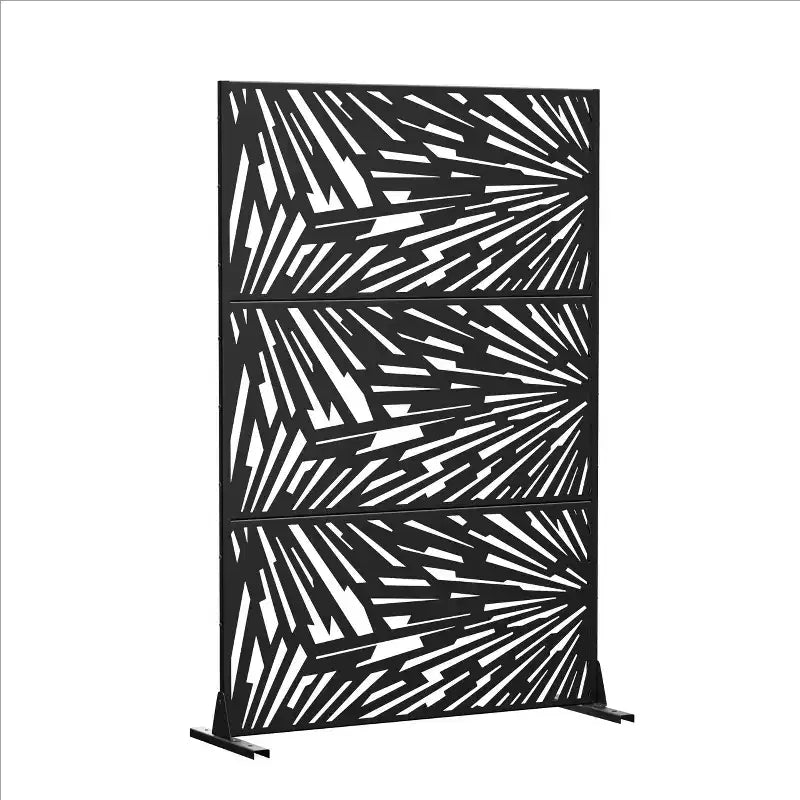 MAYEERTY 72x47 Écran d'intimité extérieur noir, lot de 3 séparateurs pliants naturels pour la cour et le jardin