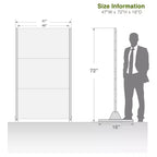 MAYEERTY 72x47 Écran d'intimité extérieur noir, lot de 3 séparateurs pliants naturels pour la cour et le jardin