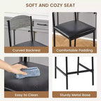 Tabourets de bar TROPOW, lot de 2-4 tabourets de bar rembourrés en PU, tabourets de bar modernes de 64 cm avec dossier et repose-pieds, chaises de salle à manger