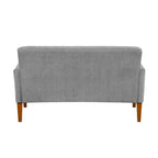 Canapé confortable Okak en chenille avec dossier capitonné, pieds en bois massif, causeuse moderne, pochette de rangement pour appartements, salon, bureau