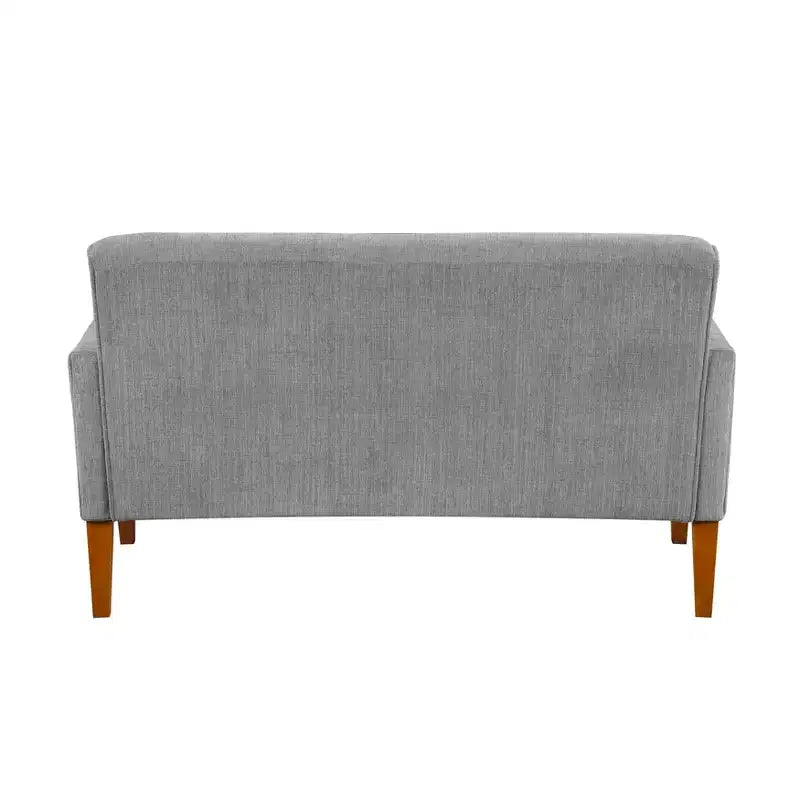 Canapé confortable Okak en chenille avec dossier capitonné, pieds en bois massif, causeuse moderne, pochette de rangement pour appartements, salon, bureau