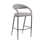 HomeRoots Chaise de bar basse 30" en similicuir et fer gris clair et noir