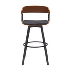HomeRoots 31 Chaise de bar pivotante en similicuir noir et métal hauteur bar